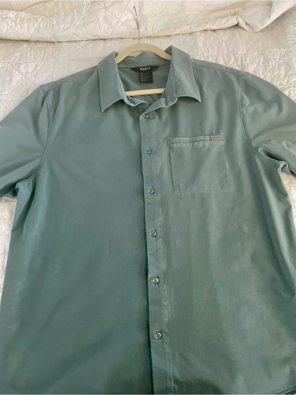 5.11 Tactical Short-Sleeve Button-Down Shirt in Seafoam - Picture 5 of 7
